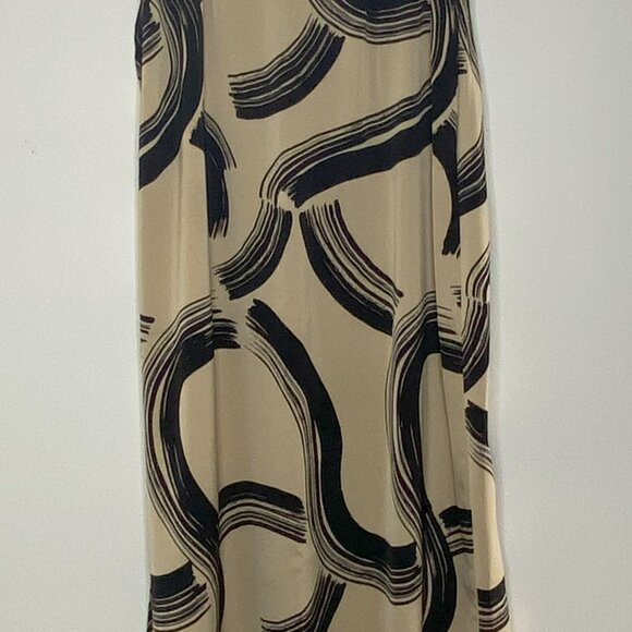 AWARE - Flowy, Long, Tan/Brown/Black, Graphic Pattern, Long Wrap Skirt -Size L - Picture 7 of 8